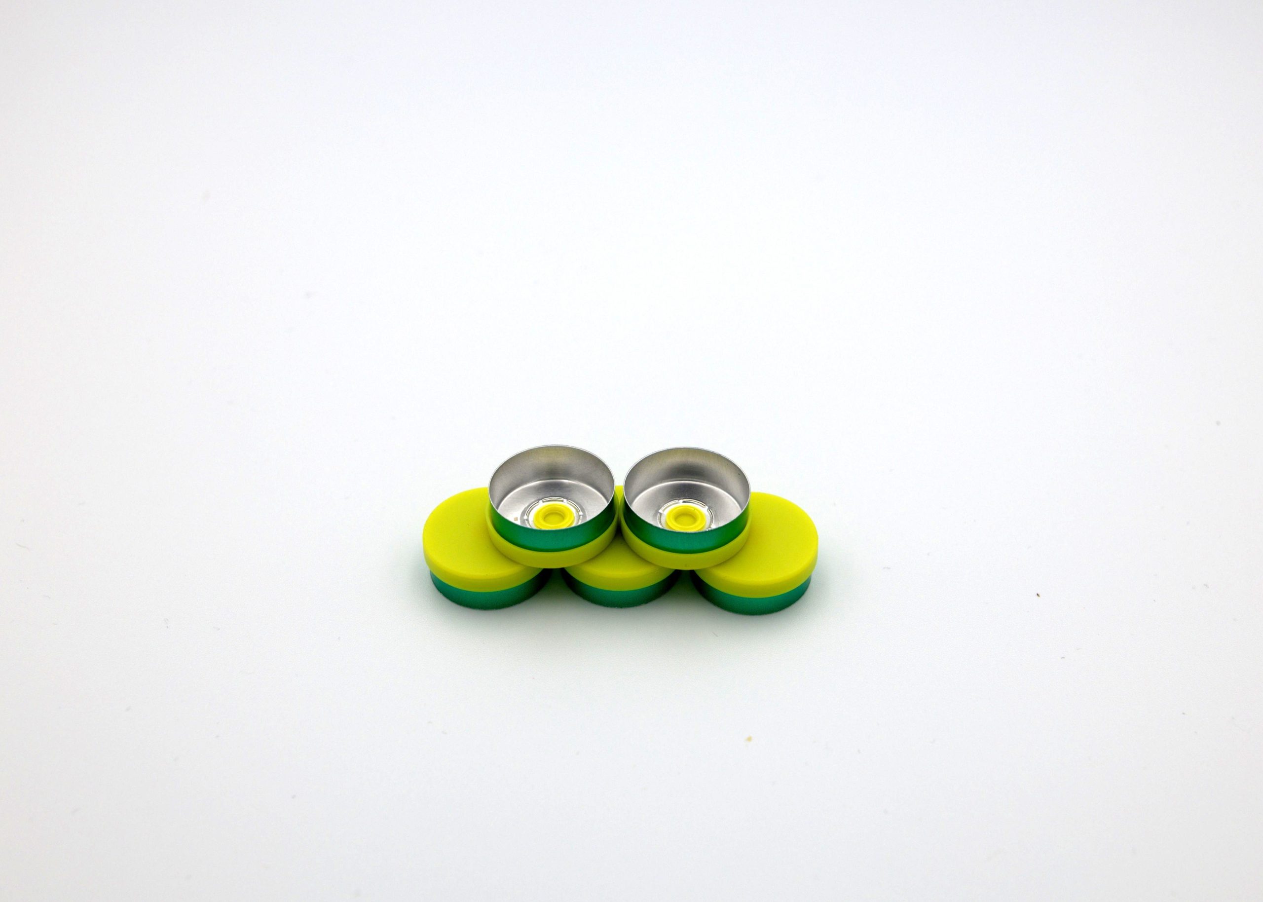 20MM Flip Top Seals Gul/Grön, 1000-Pack